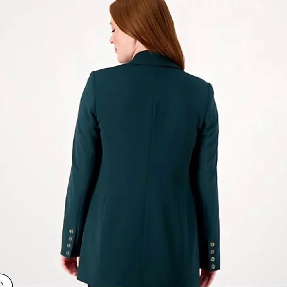 Dennis Basso Luxe Crepe‎ Notched Collar Blazer Black US 12 NWT